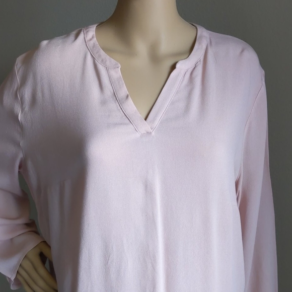 LIZ CLAIBORNE STUDIO PINK V NECK TOP SIZE LARGE - Picture 2 of 15